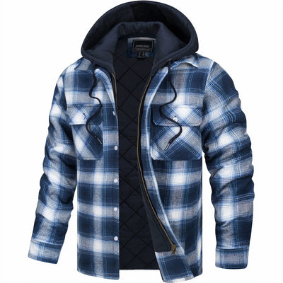 JULIUS - Karierte Jacke mit Reißverschluss