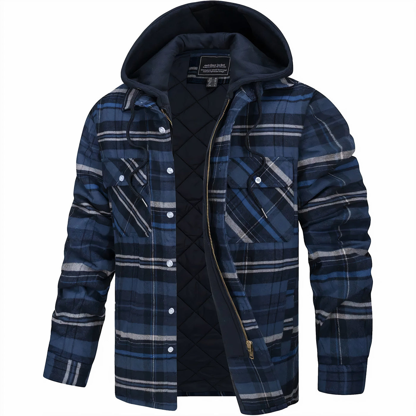 JULIUS - Karierte Jacke mit Reißverschluss
