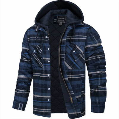 JULIUS - Karierte Jacke mit Reißverschluss