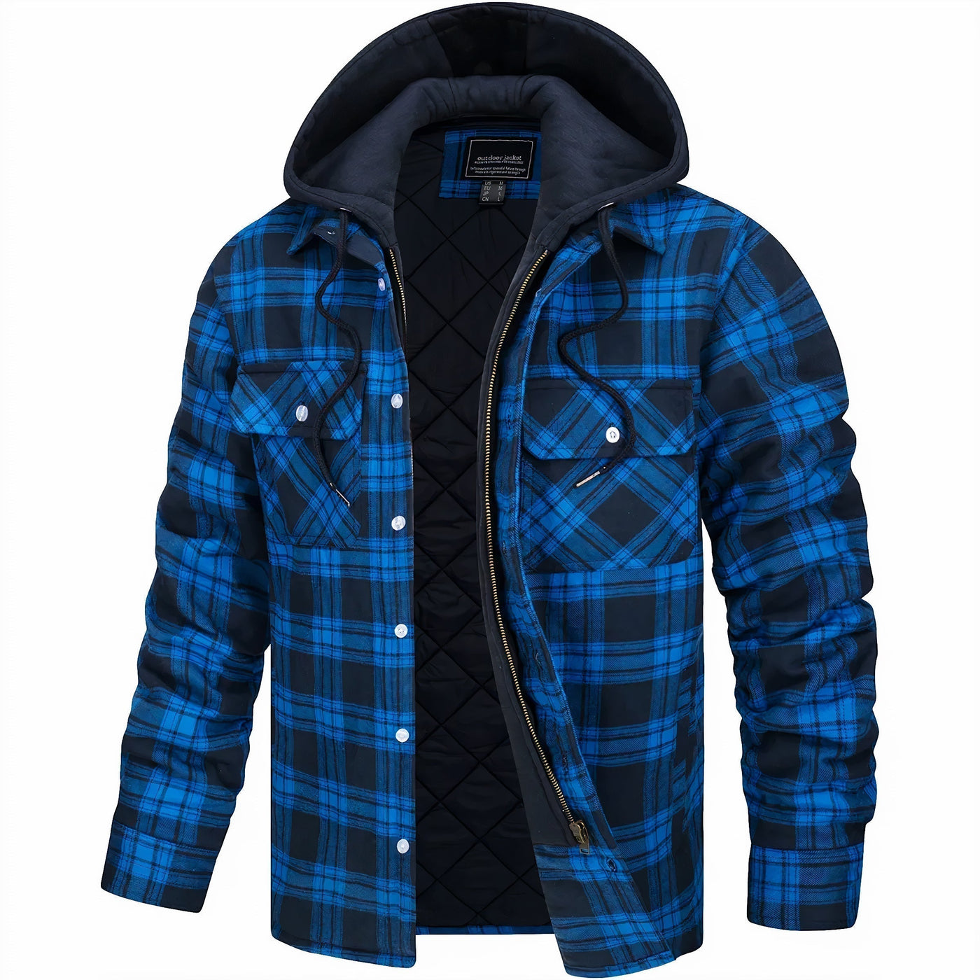 JULIUS - Karierte Jacke mit Reißverschluss